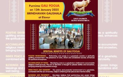 Purnima GAU POOJA on 13th January 2025 BRINDHAVAN GAUSHALA at Elavur